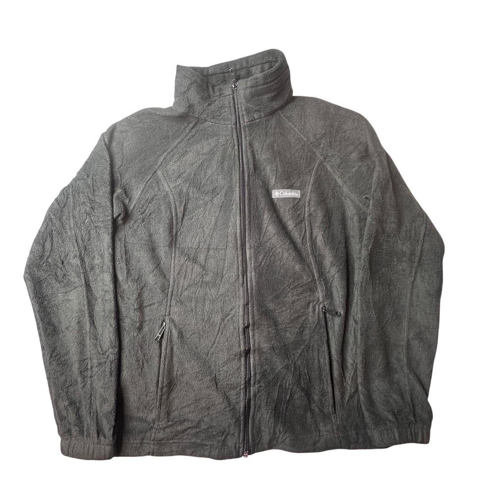 Columbia Fleece Jacket Womens L Black WL6439 Full Zip Mock Neck Outdoor Soft